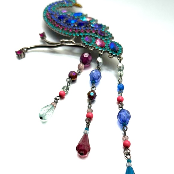 Vintage Avon Rhinestone Peacock Brooch - Picture 2 of 4